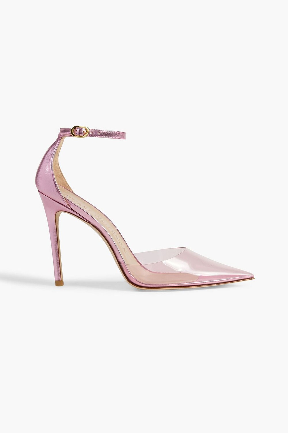 

Туфли Stuart 100 из кожи и ПВХ с эффектом металлик STUART WEITZMAN, розовый