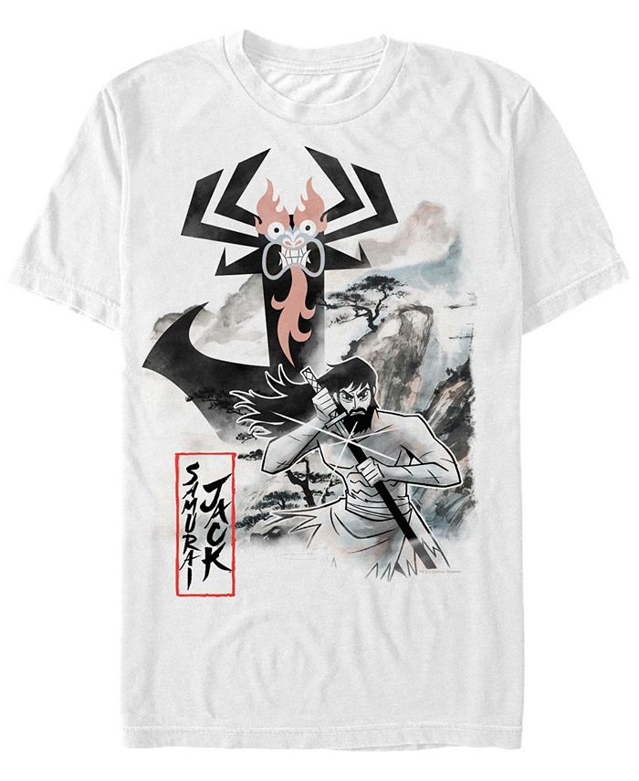 Мужская футболка с короткими рукавами Samurai Jack Aku Water Color Paint Sketch Fifth Sun, белый сумка самурай джек голубой