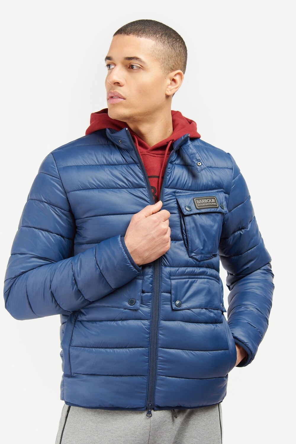 

Синяя стеганая куртка Bowsden Baffle Barbour International, синий