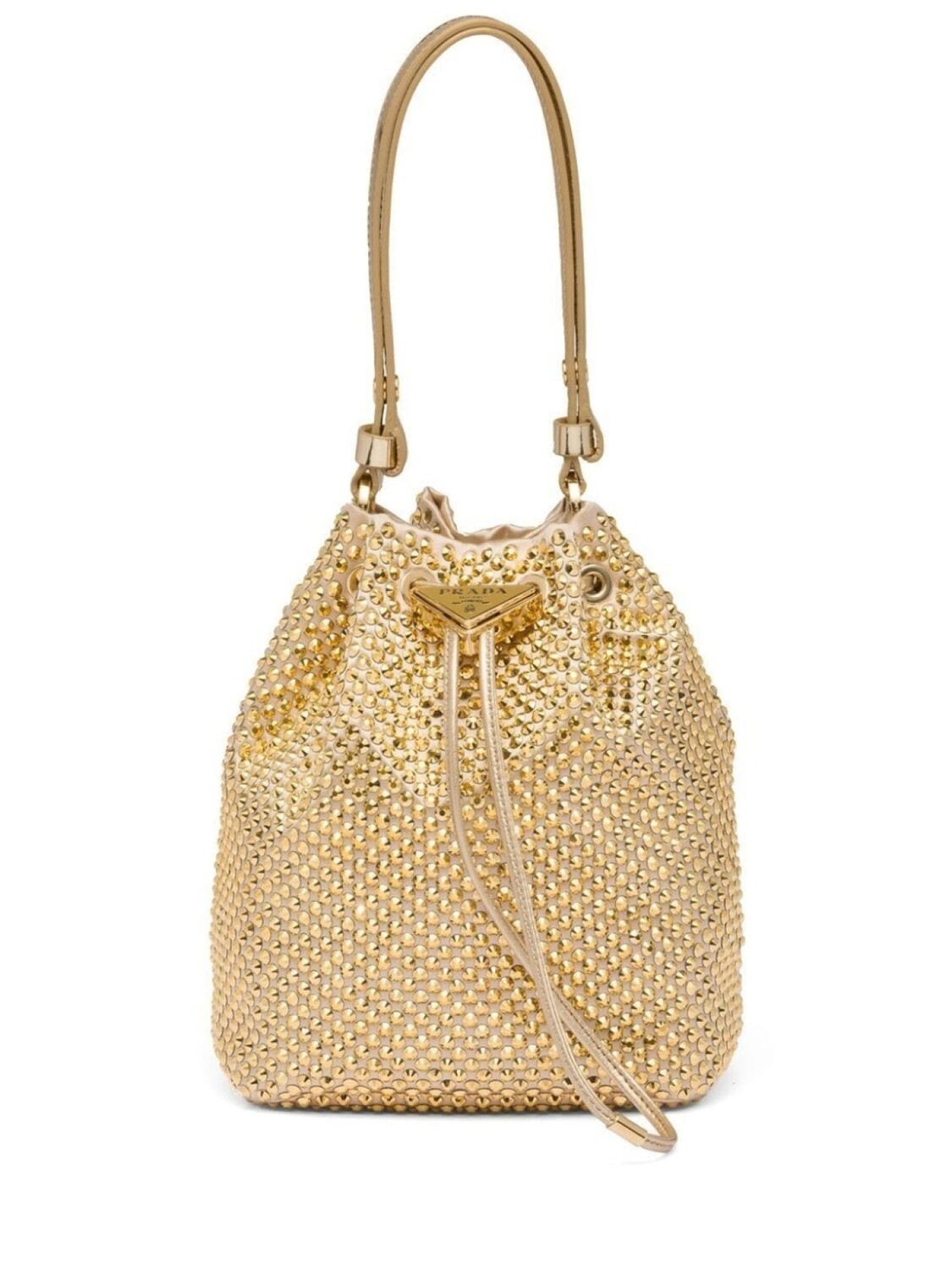 

Prada маленькая сумка-ведро с кристаллами, золотой