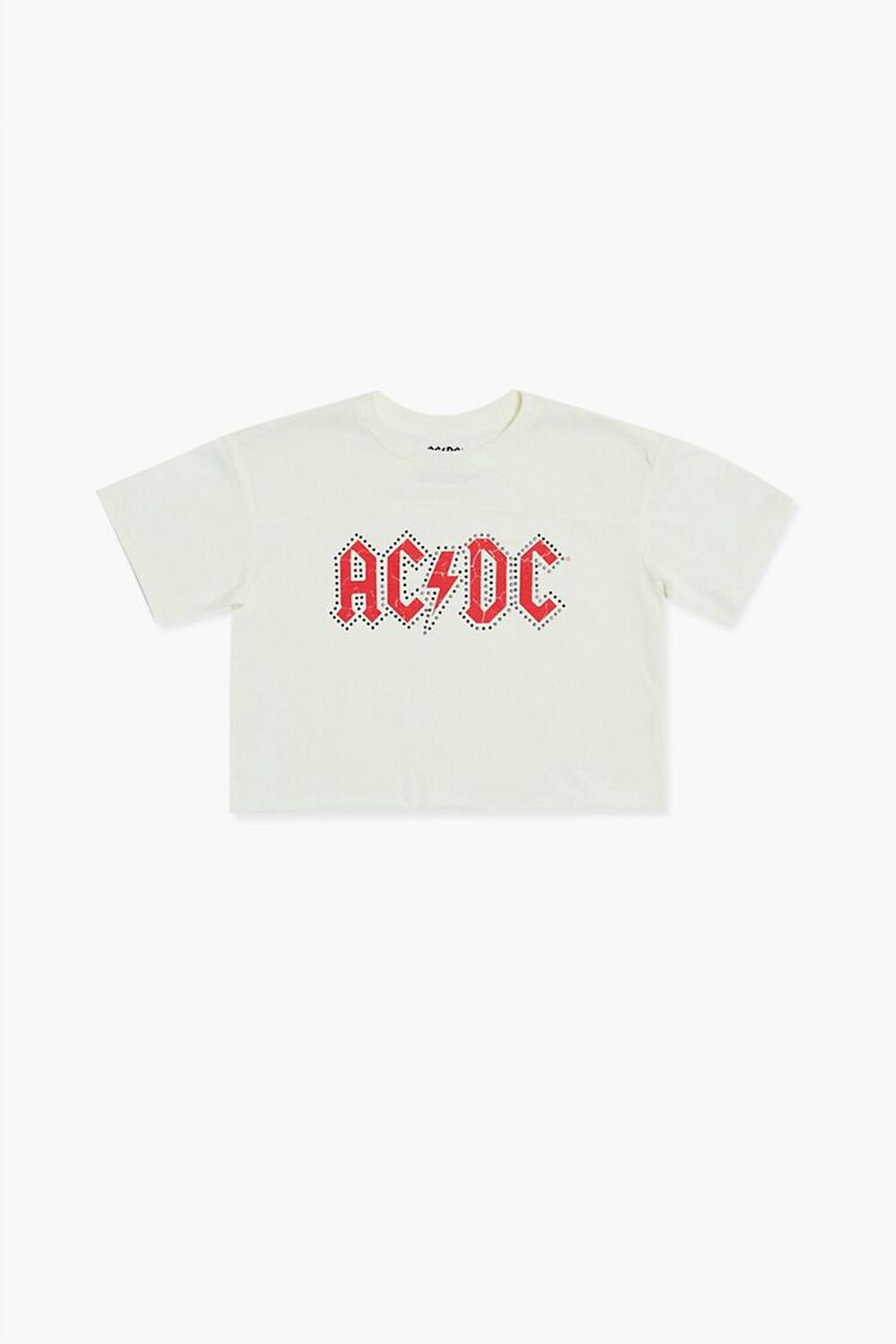 

Укороченная футболка ACDC для девочек Forever 21, кремовый