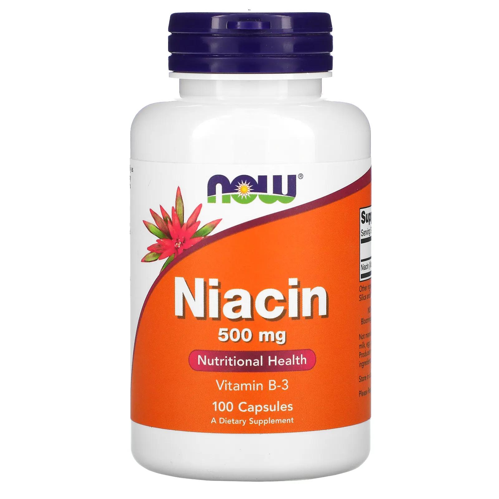 цена Now Foods Ниацин 500 мг 100 капсул