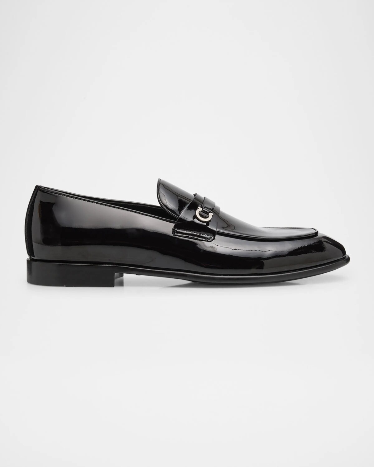 

Мужские лакированные кожаные пенни-лоферы Desio Ferragamo, цвет Nero