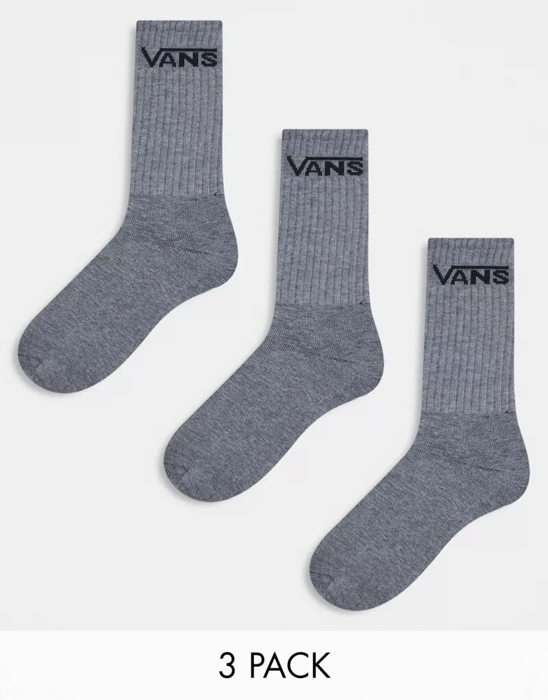 цена Три пары серых носков Vans