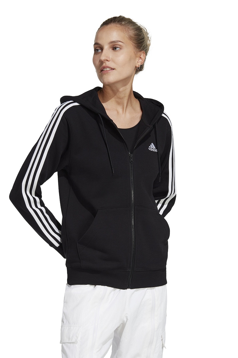 

Толстовка на молнии с полосками Essentials Adidas Sportswear, черный