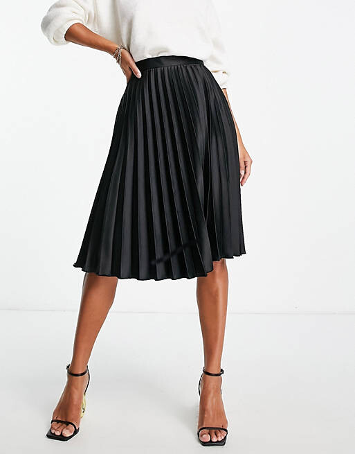 

Черная плиссированная юбка миди Closet London Petite