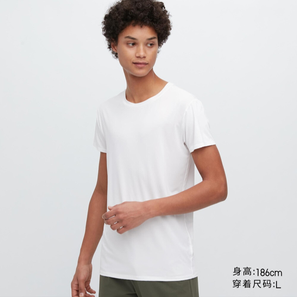 

Мужская футболка Uniqlo AIRism Round Neck с коротким рукавом, белый