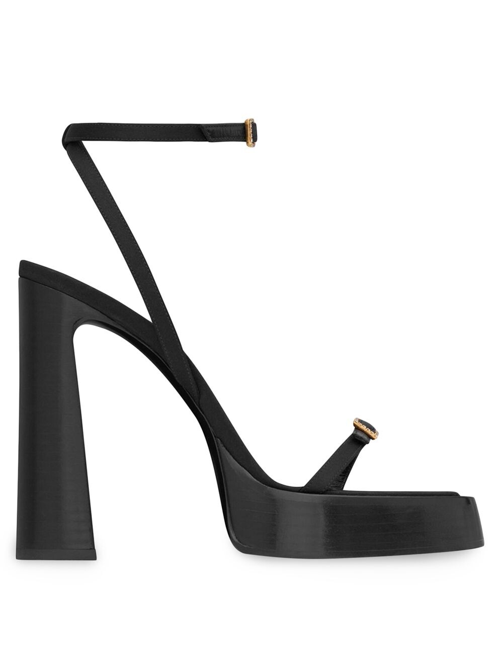 

Сандалии на платформе Platz из креп-сатина Saint Laurent, неро