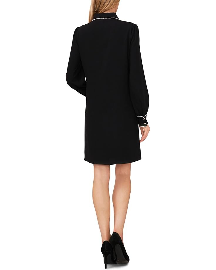 

Платье CeCe Scallop Trim Collared Dress, цвет Rich Black