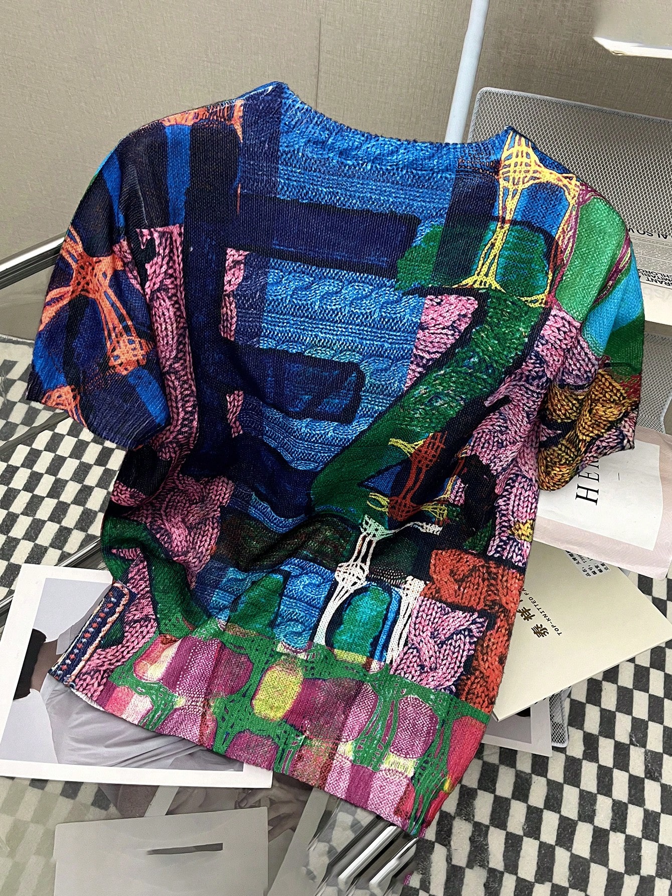 Мужской вязаный свитер с принтом Manfinity в стиле пэчворк, многоцветный 1 1 или переверни книгу пэчворк лоскутные фантазии вязаный пэчворк