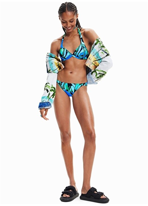 

Синий женский топ бикини Desigual