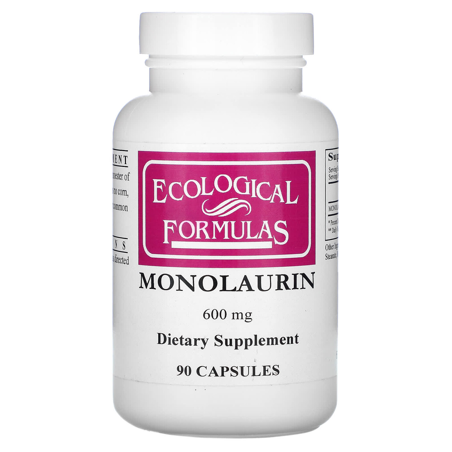 

Монолаурин, 600 мг, 90 капсул, Ecological Formulas