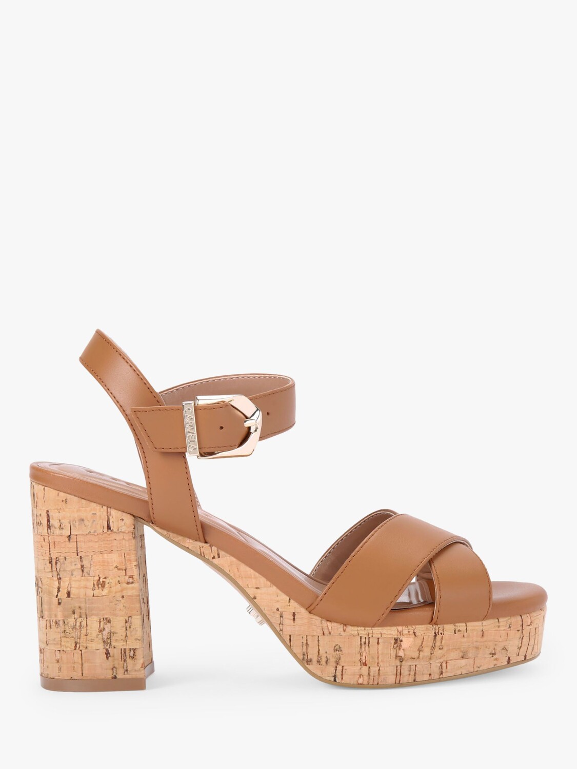 

Сандалии Carvela Serafina 100 на пробковой платформе, светло-коричневые