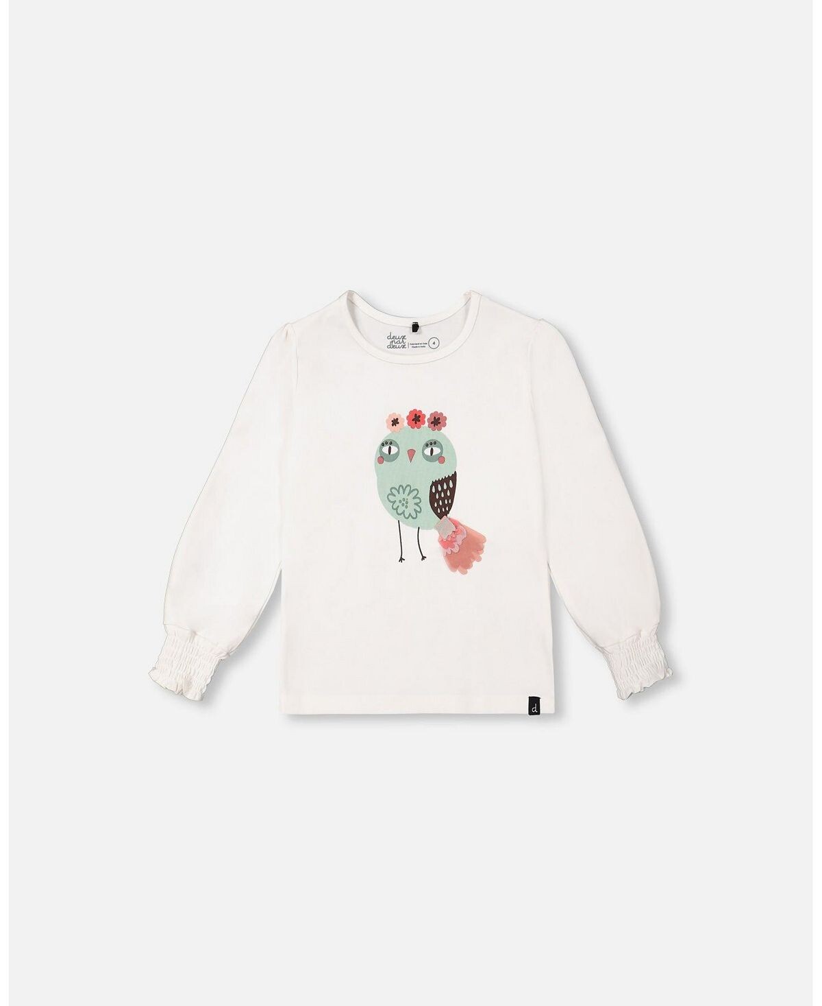

Футболка для девочек с длинными пышными рукавами Off White — для малышей|Детей Deux par Deux