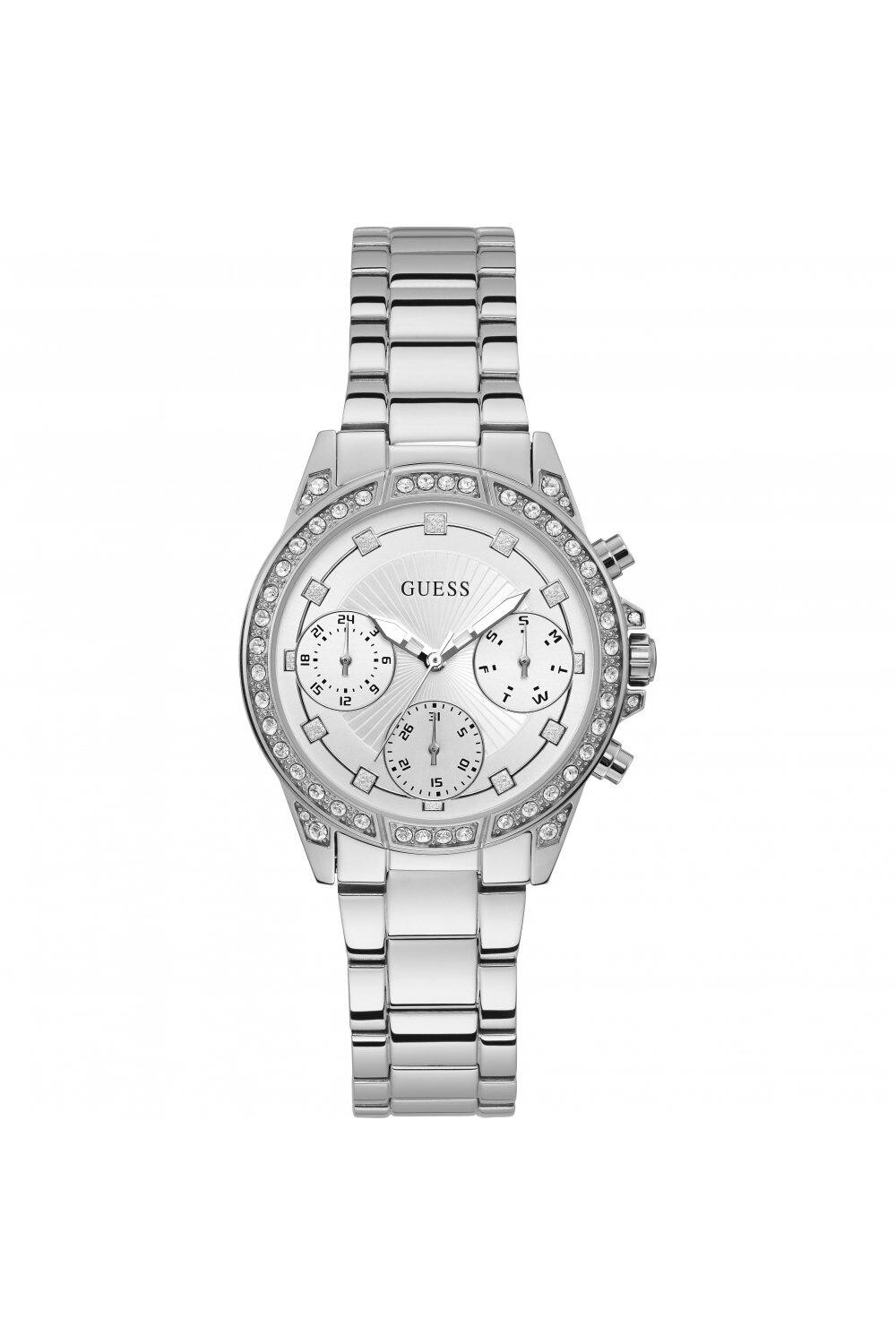 

Модные аналоговые кварцевые часы Gemini из нержавеющей стали - W1293L1 Guess, серебро