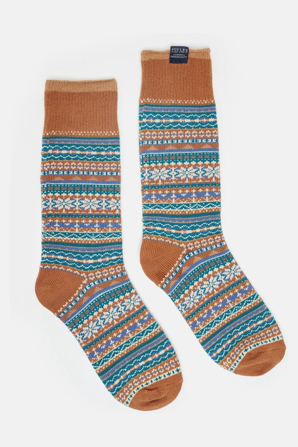 

Мужские носки Alby Fair Isle (размер 7 12) Joules, коричневый