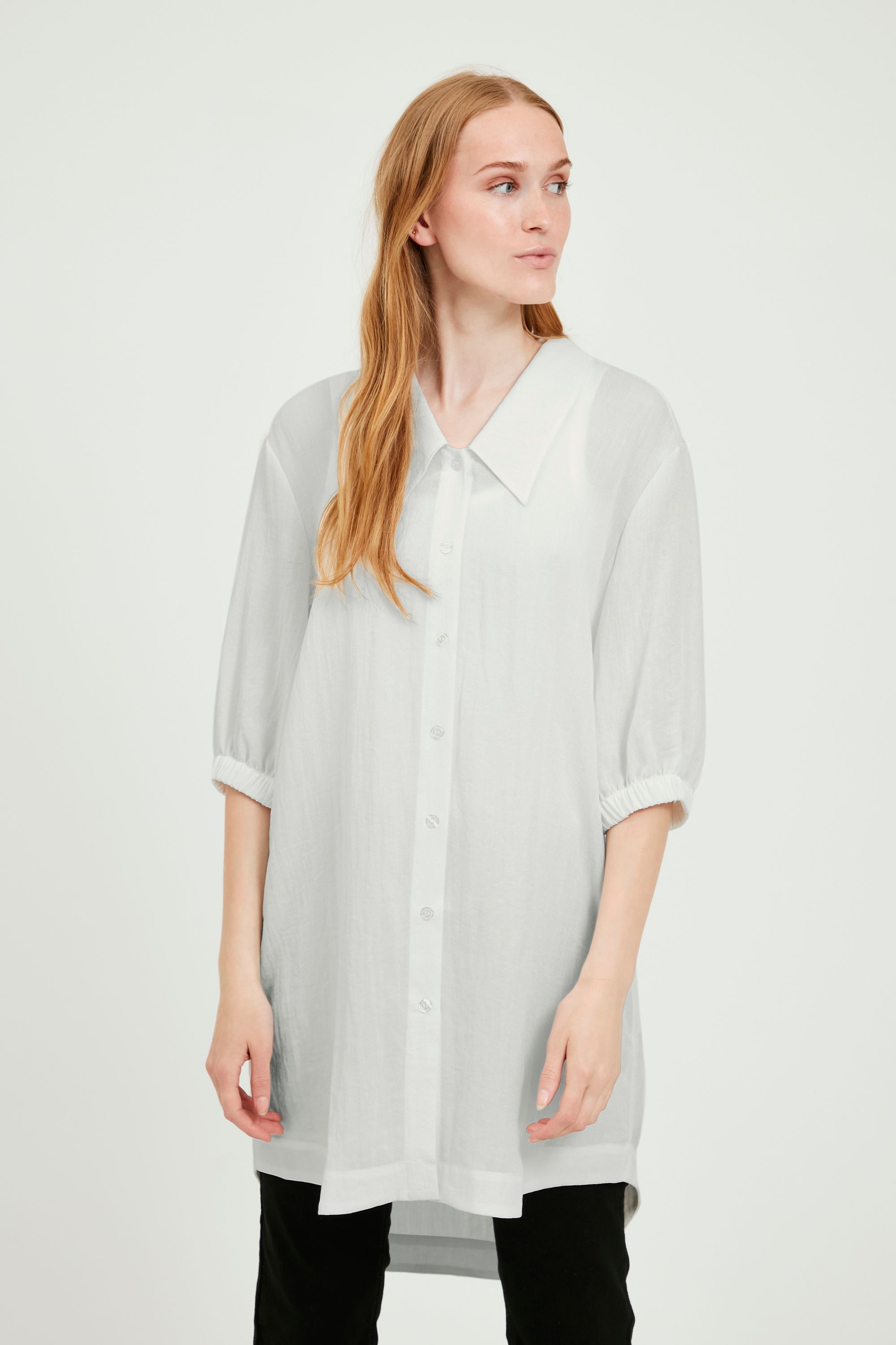 Блуза b.young Long BYDELAN SHIRT TUNIC, белый muslim tunic turkey september shirt