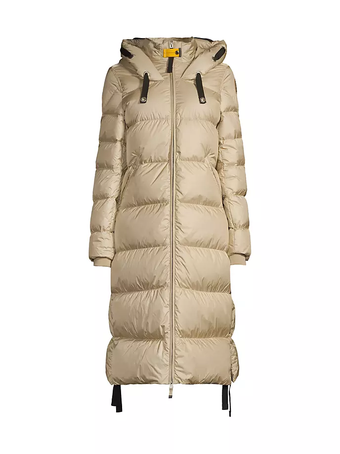 

Стеганое длинное пальто с пандой Parajumpers, цвет tapioca