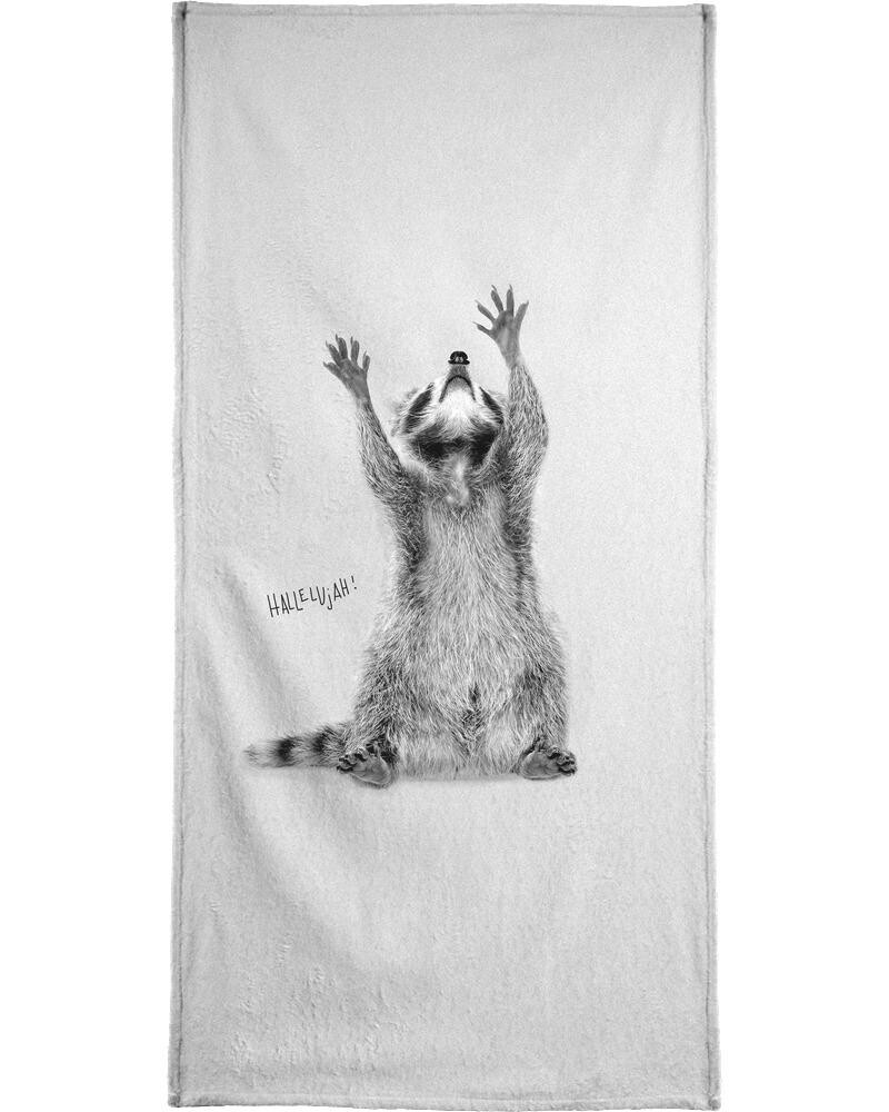 

Полотенце для ванной Juniqe Racoon, цвет Grau & Schwarz