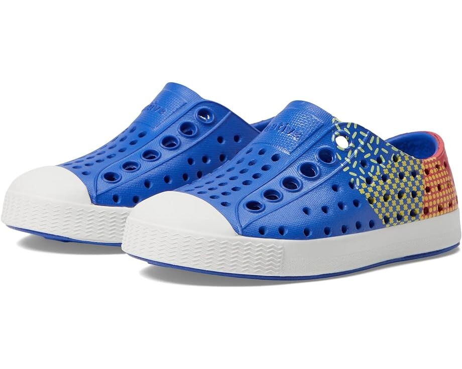 Кроссовки Native Shoes Jefferson Sugarlite Block, цвет UV Blue/Shell White/Hyper Freesia Celery Block