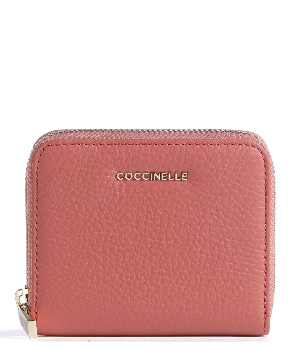 

Мягкий кошелек металлик из зерненой кожи le Coccinelle, розовый