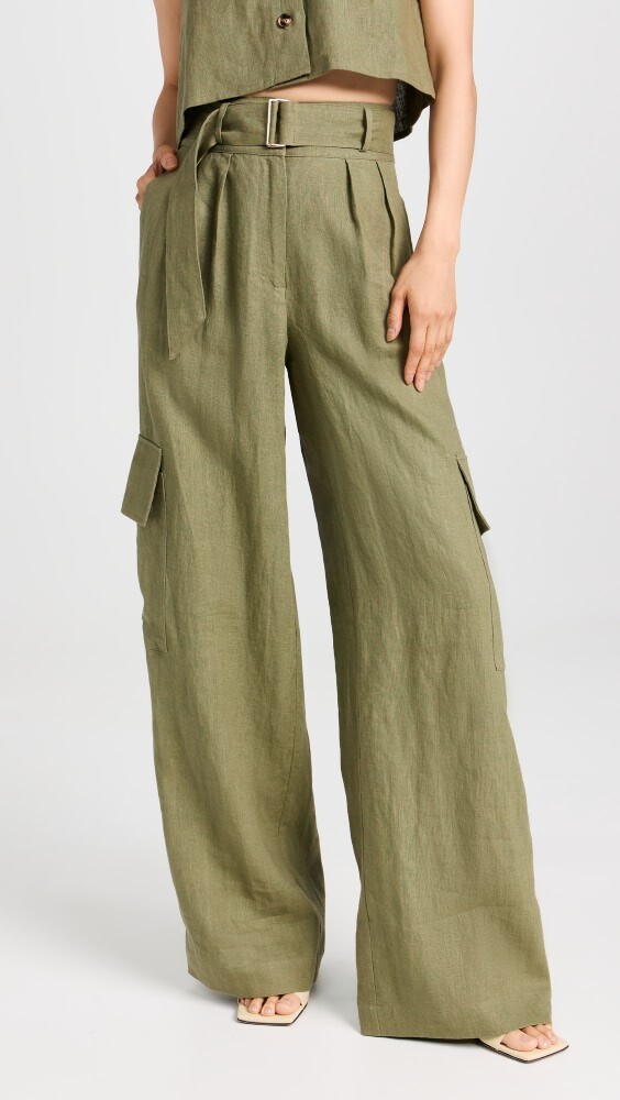 

Брюки HEVRON Maggie Linen, оливковый