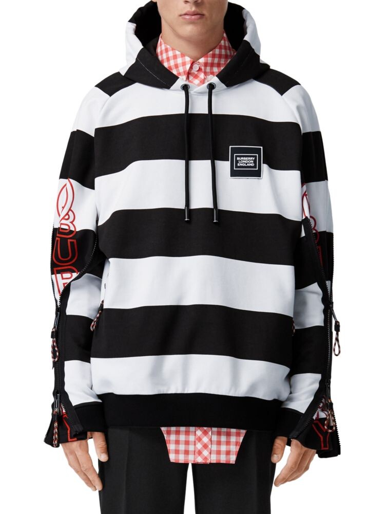 

Толстовка с цветными блоками и логотипом JWear Burberry, цвет Black White