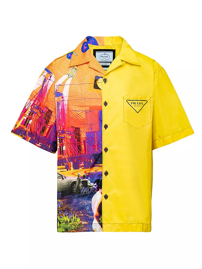 

Рубашка Double Match из нейлона Prada, желтый