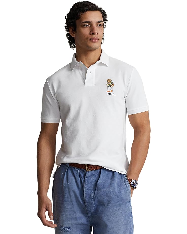 Поло Polo Ralph Lauren Custom Slim Fit Bear Shirt, цвет Sp24 White Beach Club Bear