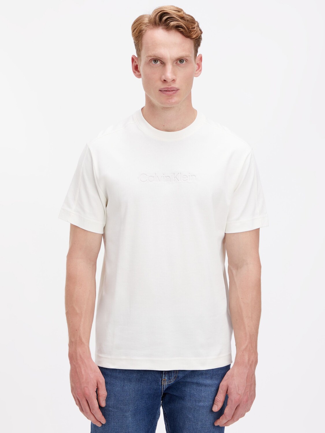 

Футболка с логотипом Calvin Klein Comfort, цвет Egret