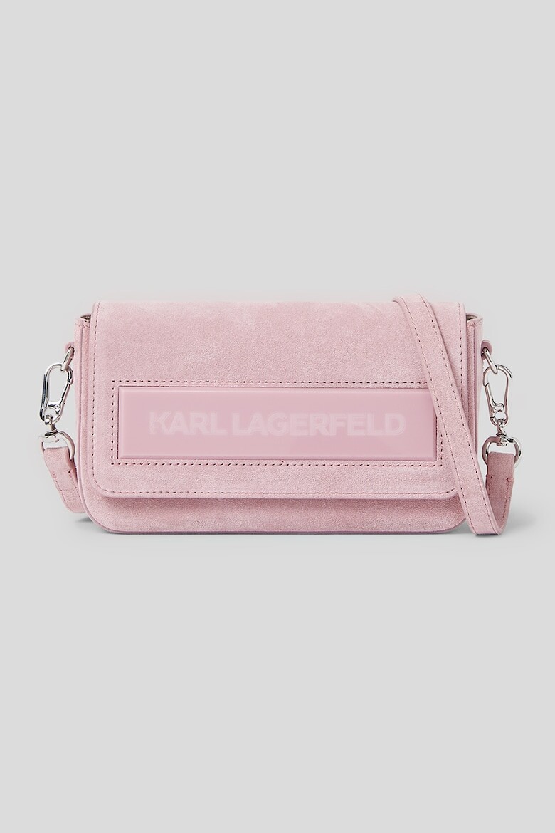 

Замшевая сумка на плечо с логотипом Karl Lagerfeld, розовый