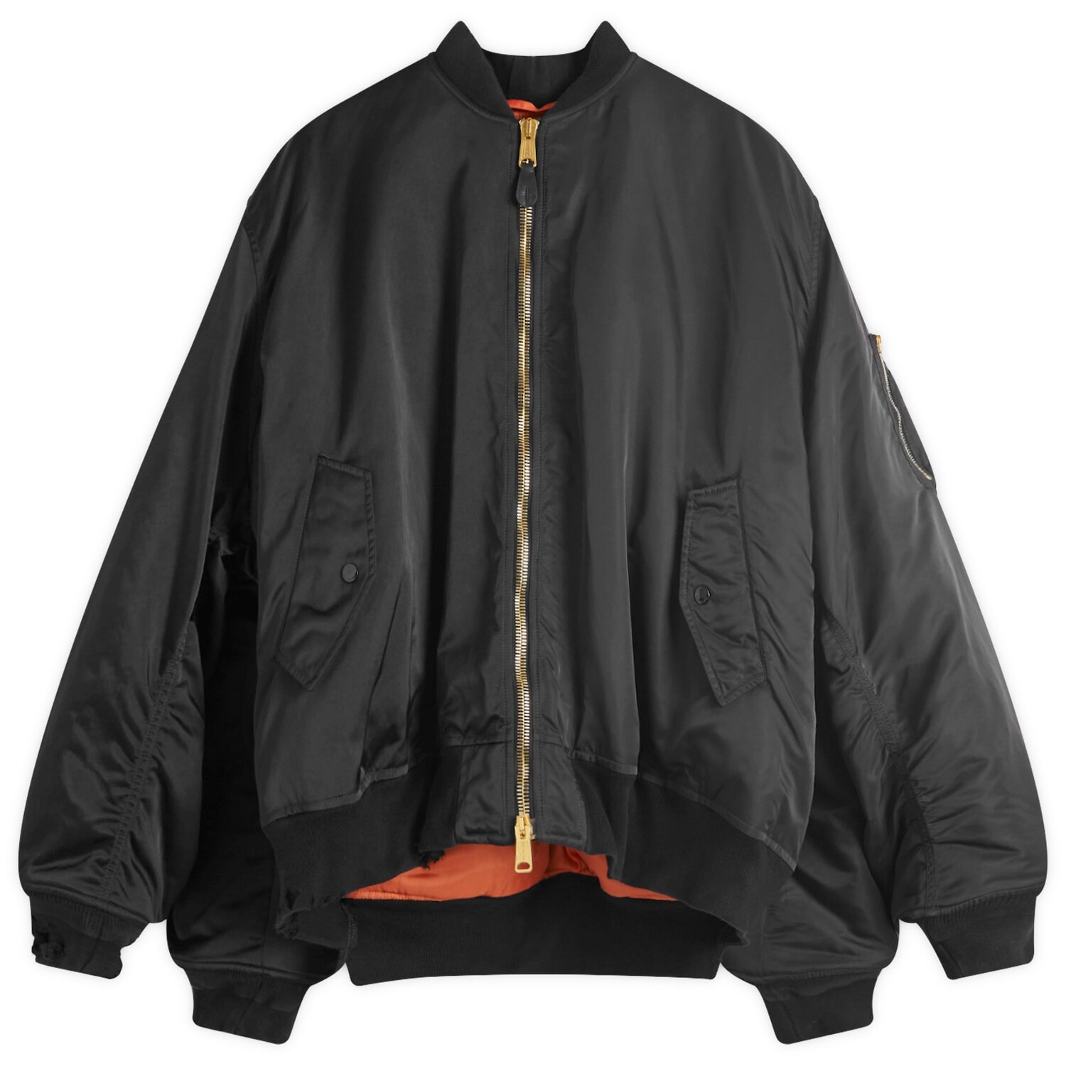 

Куртка бомбер Balenciaga Double Sleeve Nylon Bomber, черный