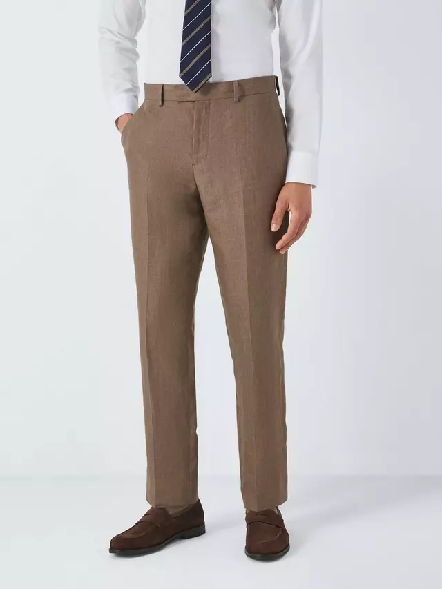 

Брюки John Lewis Cambridge Linen Regular Fit, коричневый