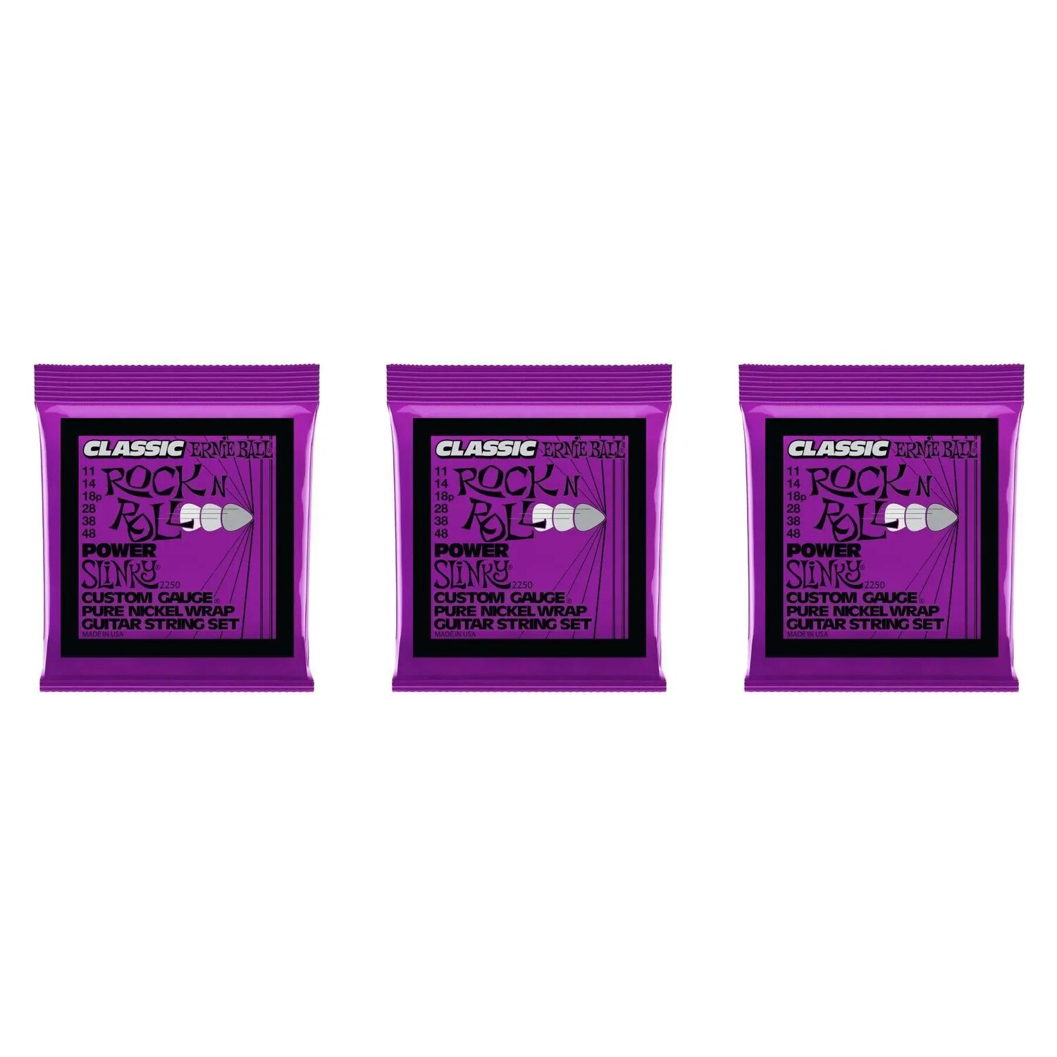 

Струны для электрогитары Ernie Ball 2250 Power Slinky Classic Rock 'N' Roll — .011-.048 (3 шт.)