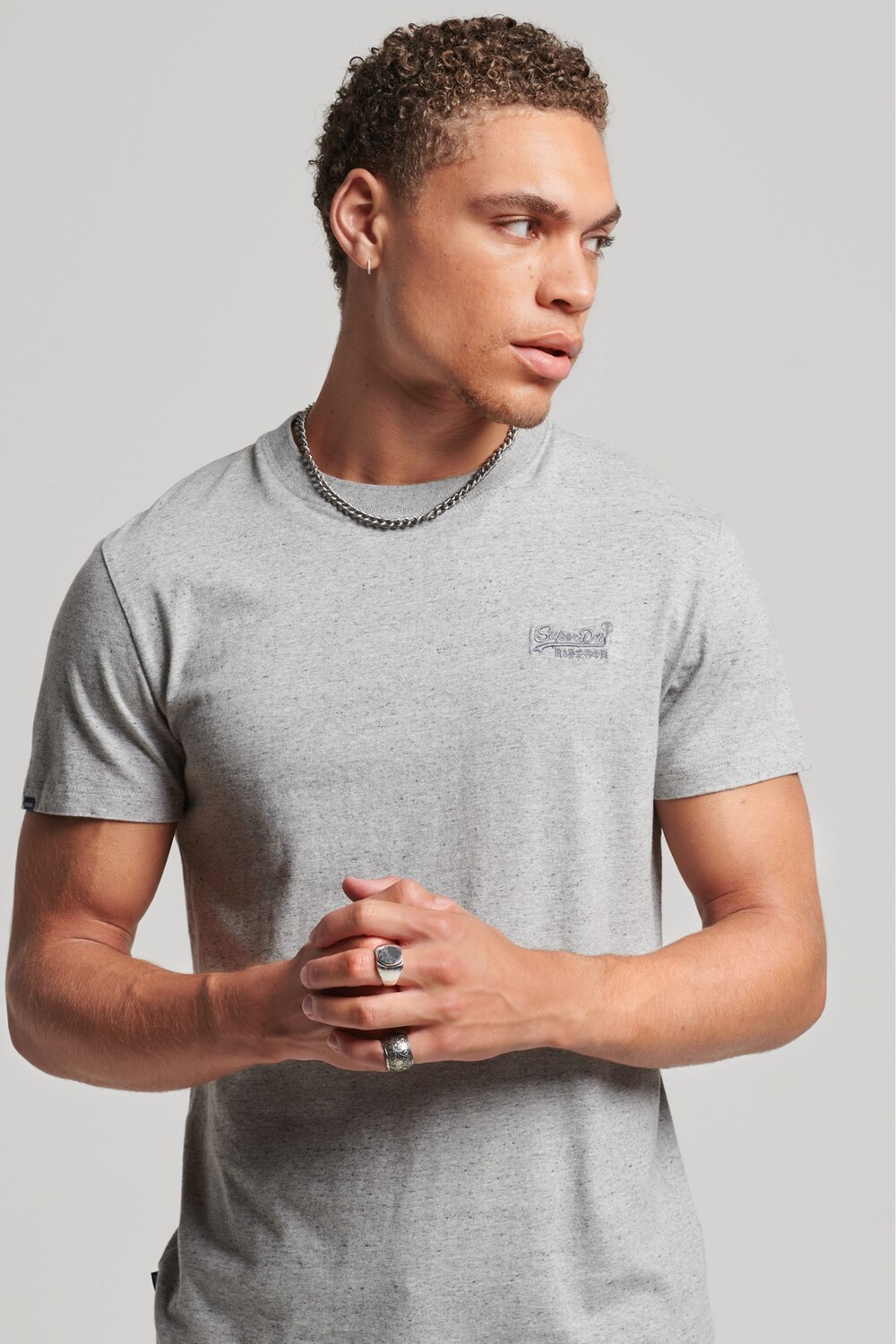 

Футболка с тисненым винтажным логотипом Superdry, серый