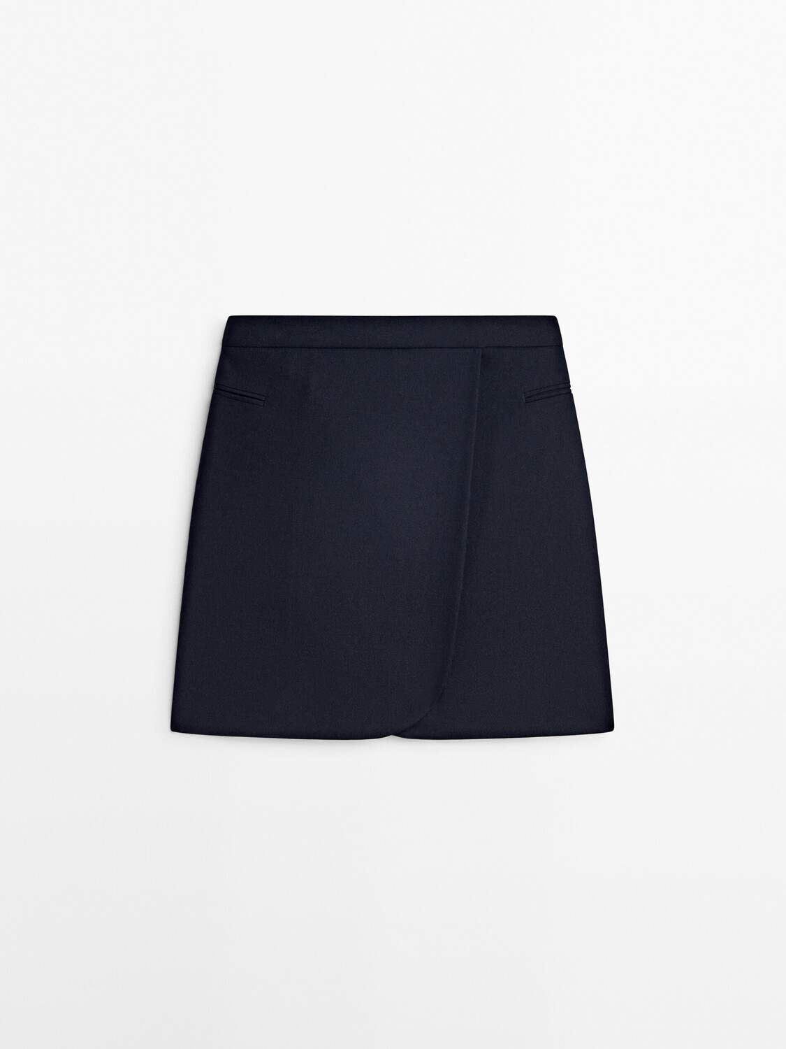 

Мини-юбка с запахом Massimo Dutti, темно-синий