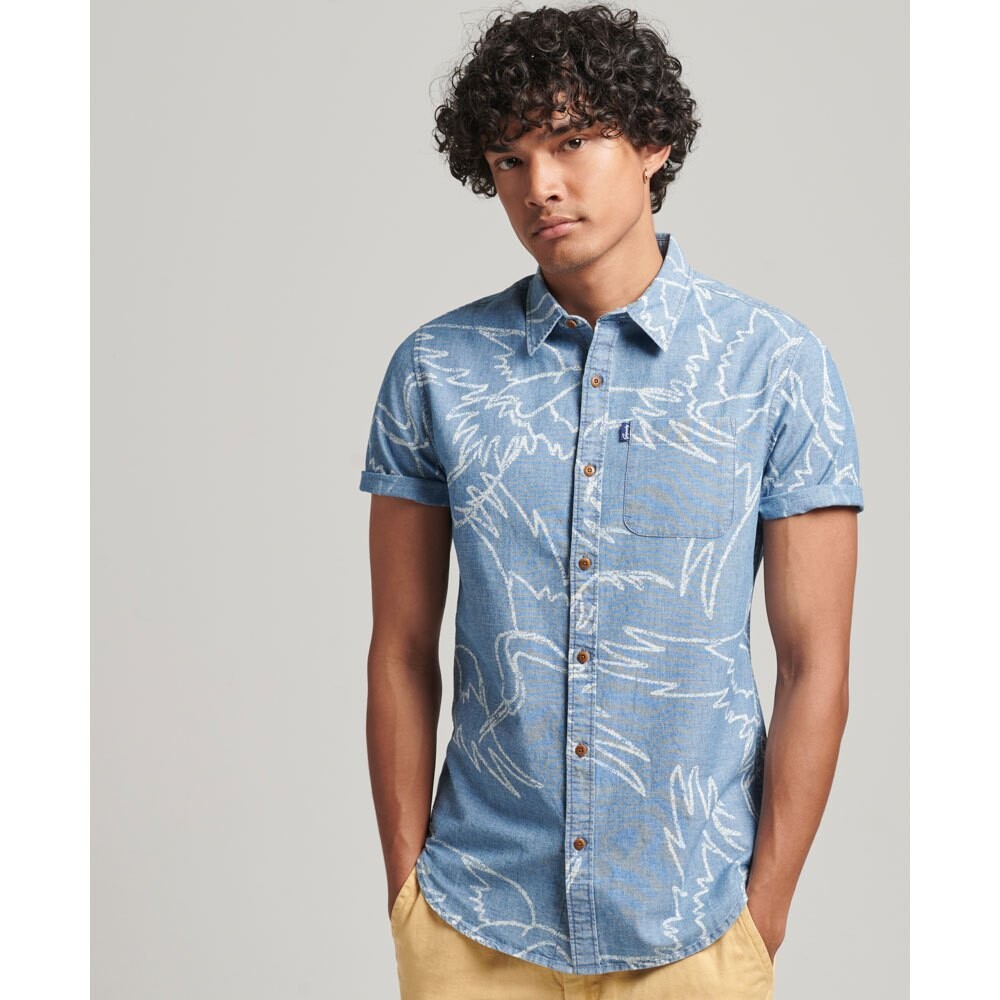

Рубашка с коротким рукавом Superdry Vintage Loom, синий