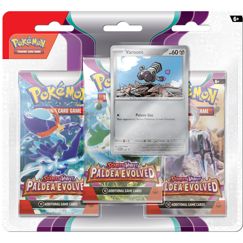 

Карточная игра The Pokemon Company Int'l Pokemon TCG: Scarlet & Violet: Paldea Evolved - 3-Booster Blister (Varoom)