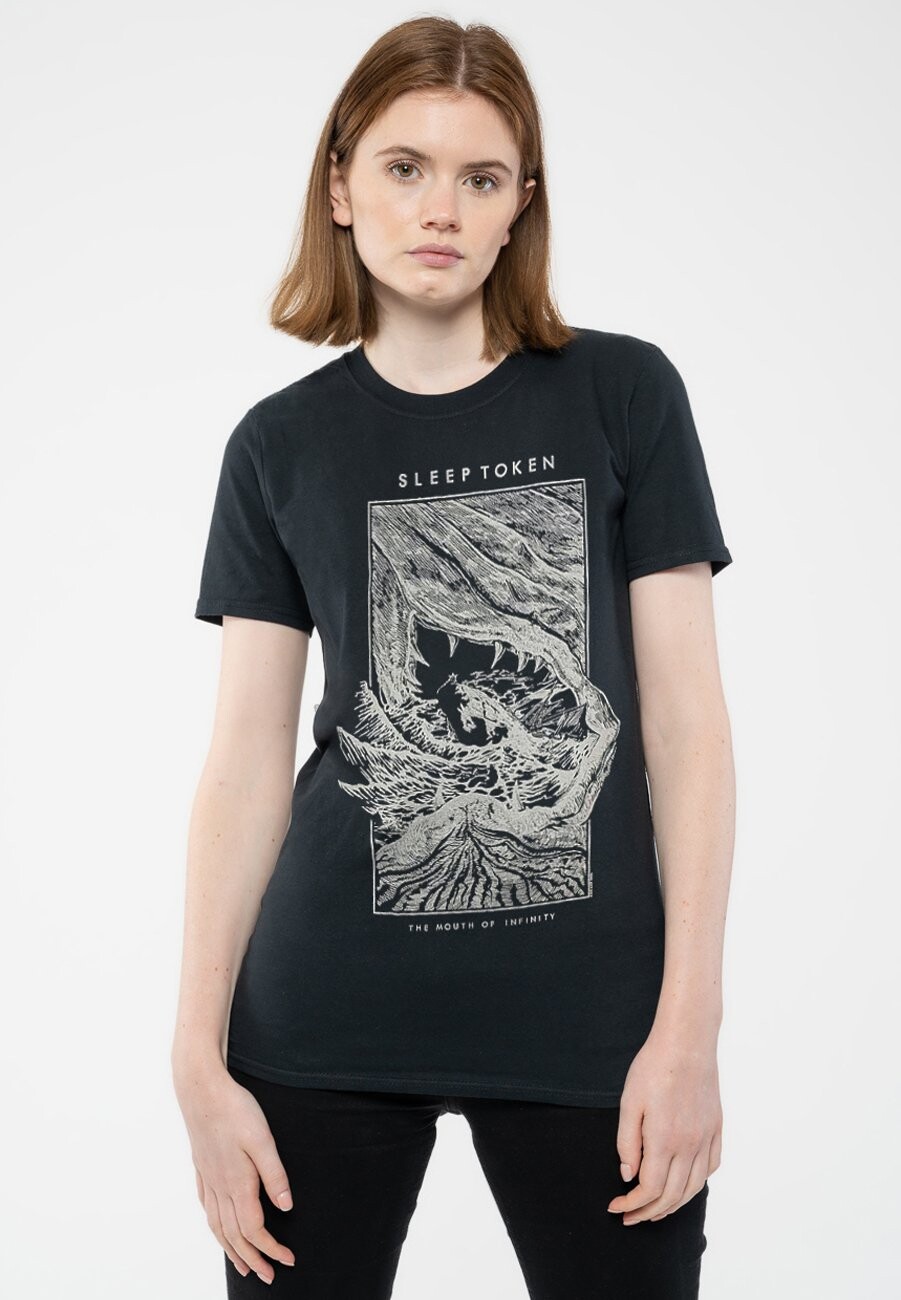 

Футболка с принтом SLEEP TOKEN THE MOUTH OF INFINITY Paradiso Clothing, черный