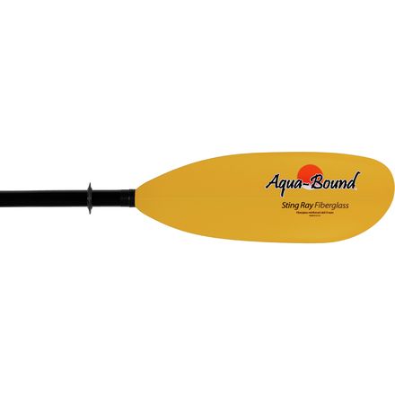 цена Двухкомпонентное весло Sting Ray из стекловолокна с кнопкой — 2022 г. Aqua Bound, цвет Yellow abXII