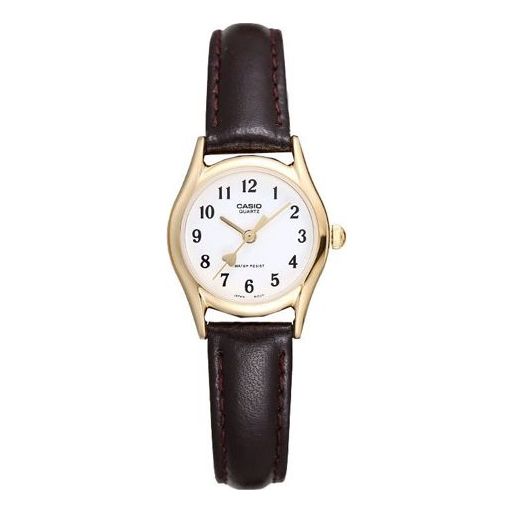 Часы Casio Influencer Analog Leather Strap Watch 'Dark Brown White Gold', белый