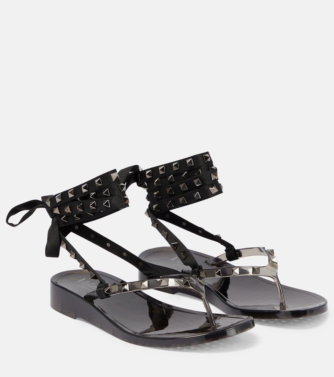 

Сандалии Rockstud с ремешками из ПВХ Valentino Garavani, черный