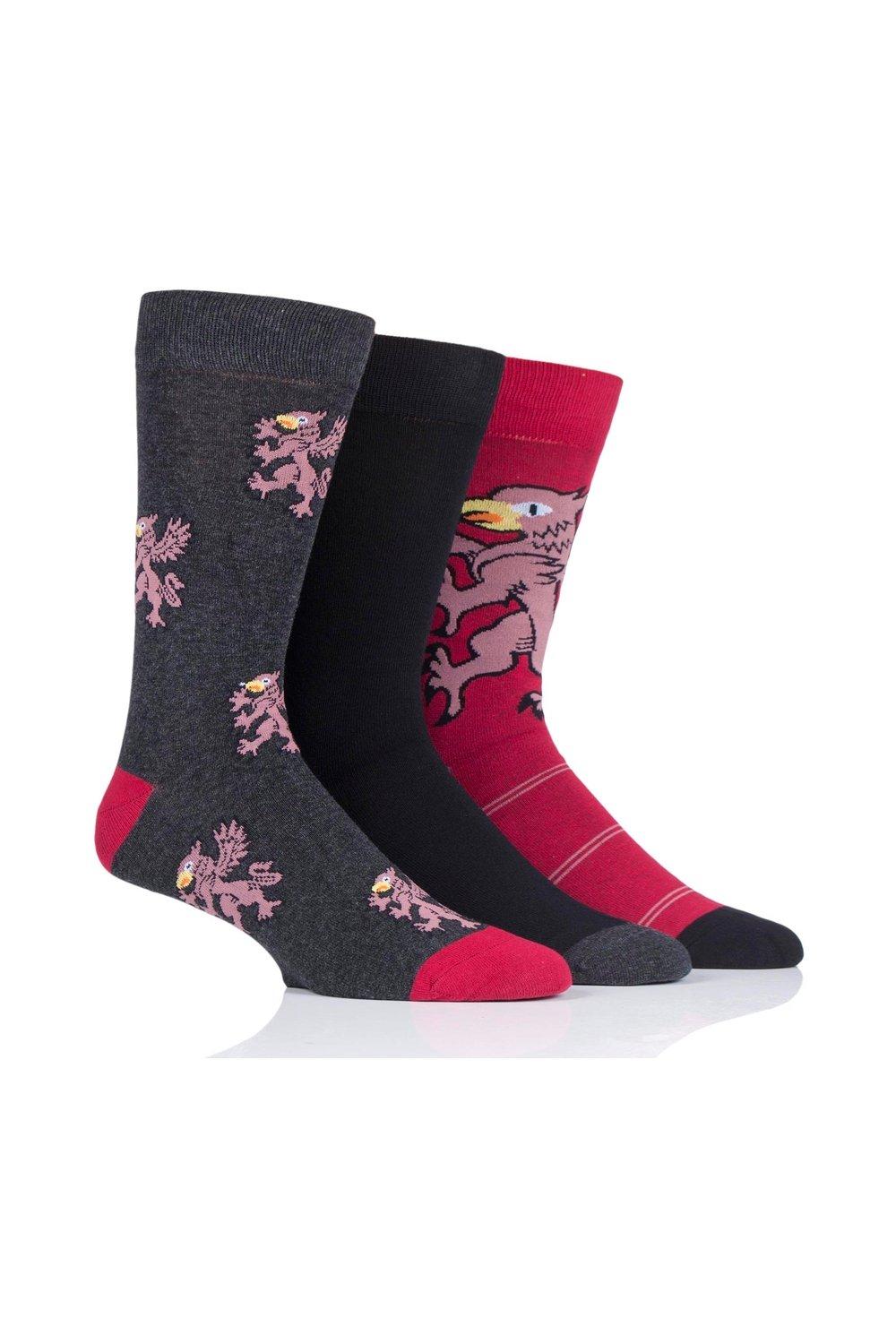 цена 3 пары новых хлопковых носков Griffin SOCKSHOP Wild Feet, мультиколор