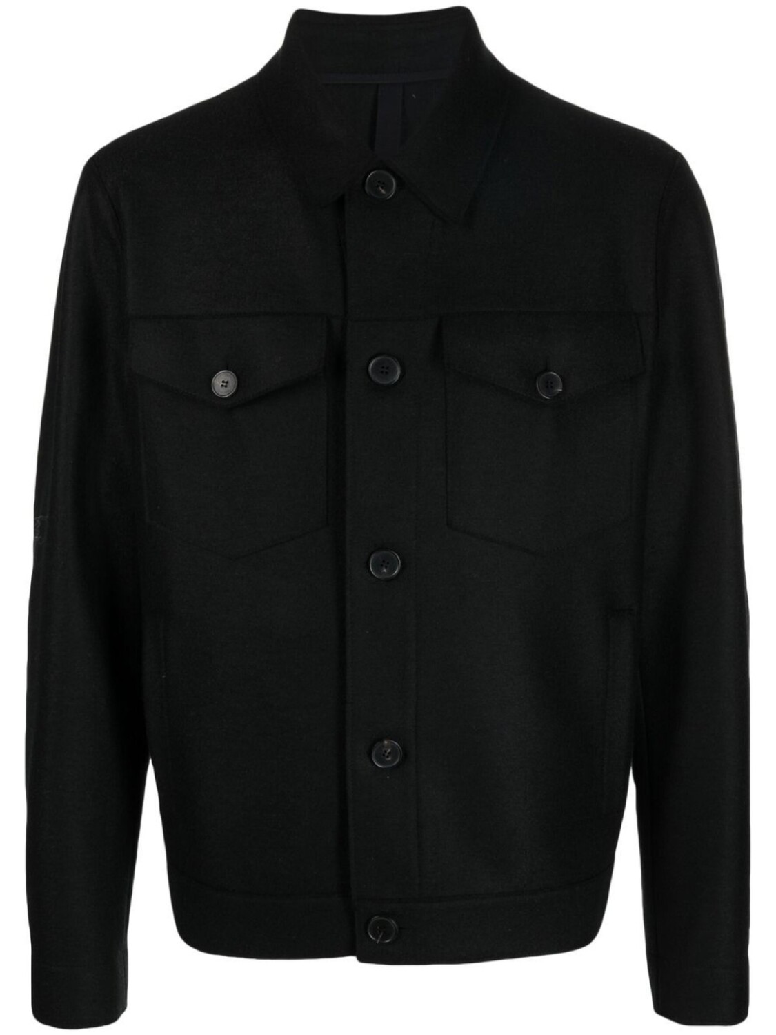 

Harris Wharf London two-pocket virgin-wool shirt, черный