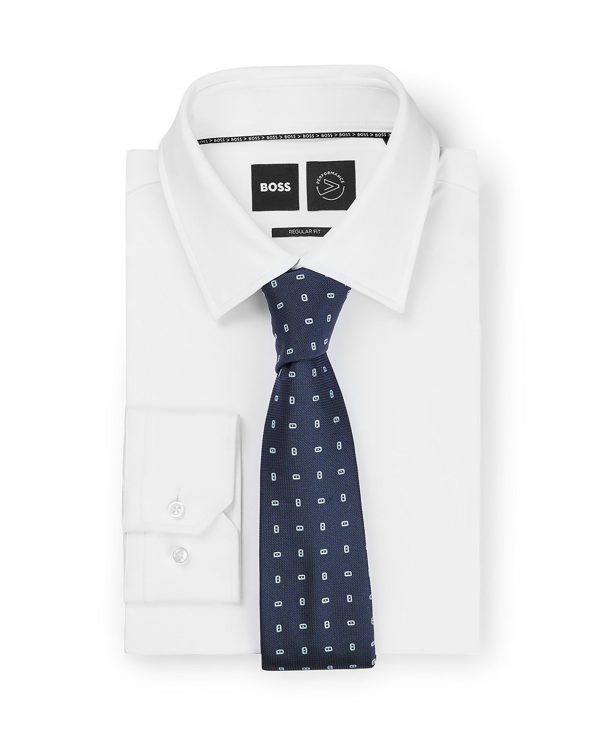 цена Мужской галстук из шелковой смеси с микроузором Hugo Boss