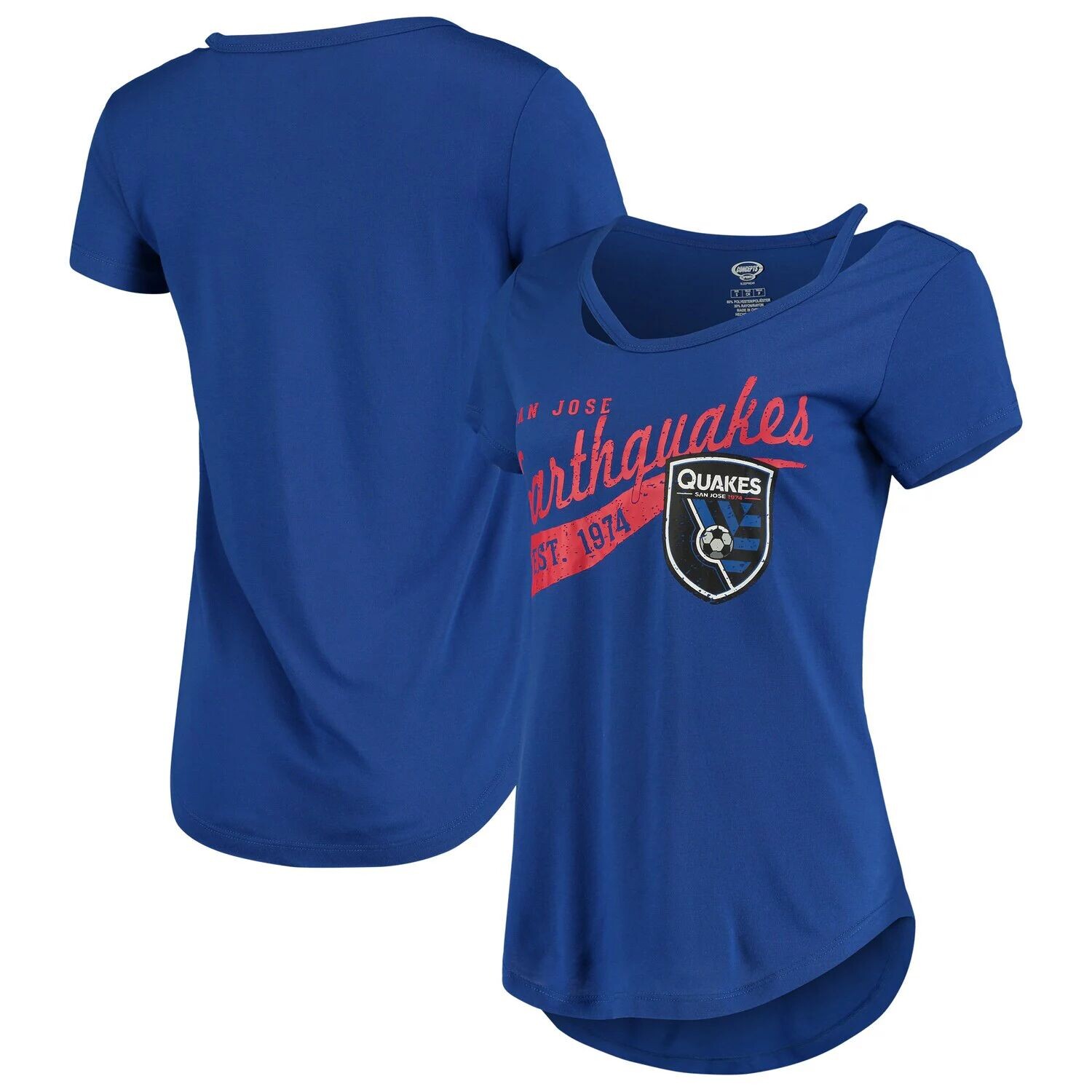 

Женская футболка Concepts Sport Royal San Jose Earthquakes Squad с вырезом