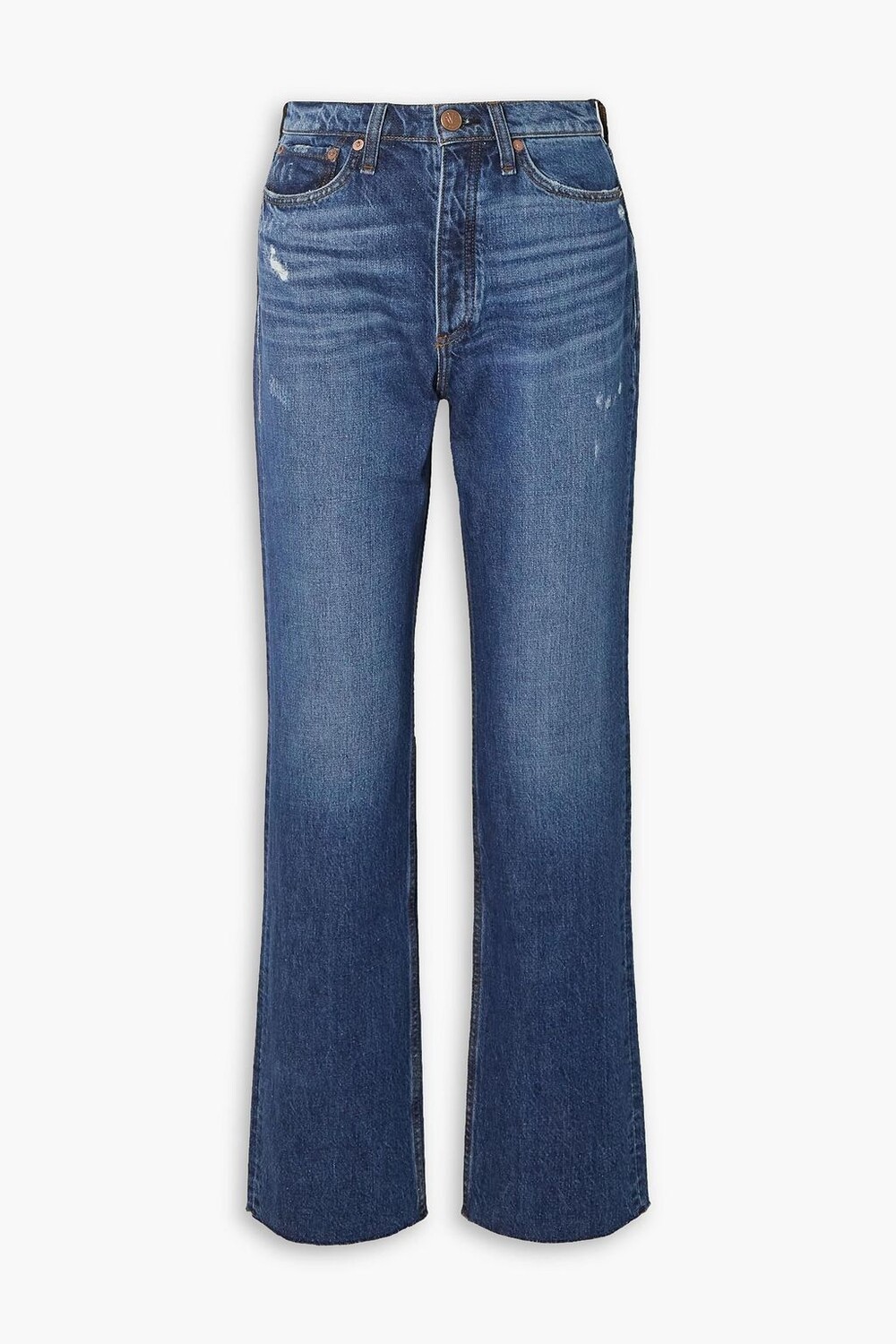 

Прямые джинсы с завышенной талией и потертостями Alex. RAG & BONE, синий
