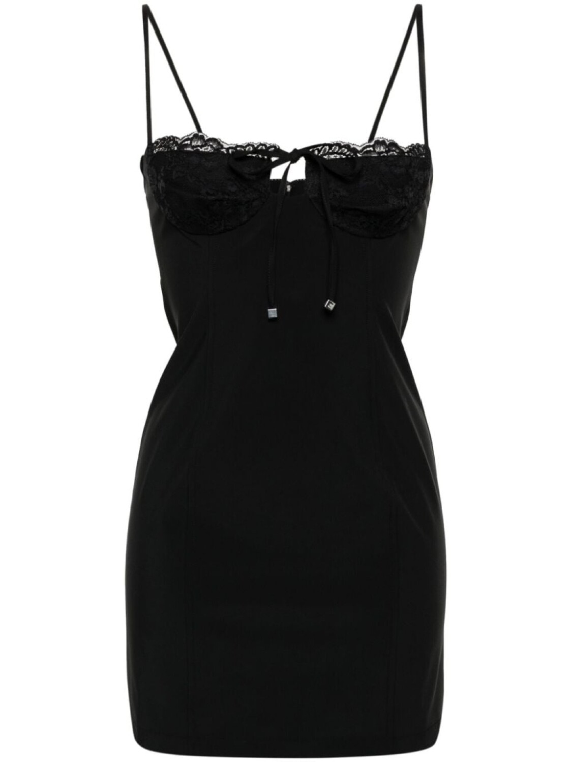 

Платье мини с кружевной отделкой Blumarine, черный