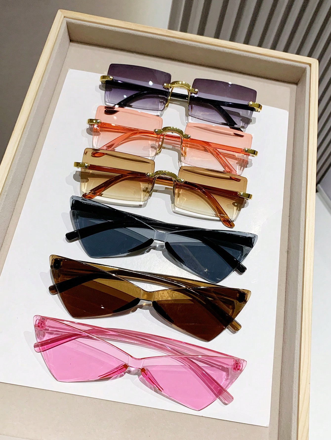 6шт женские квадратные пластиковые декоративные модные солнцезащитные очки