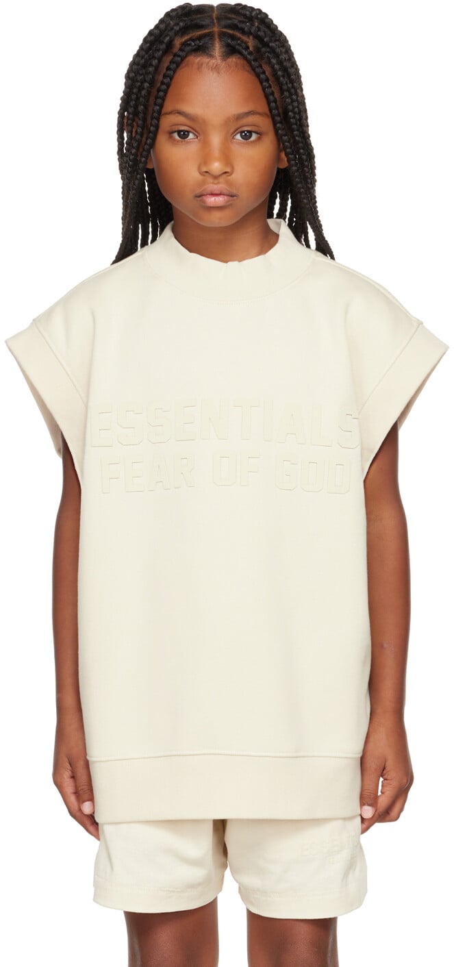 

Детский кремовый жилет с воротником-стойкой Fear of God ESSENTIALS